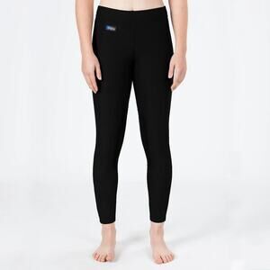 IRIDEON Women Pull On Knee Patch Riding Tights Breeches Sz M Long Black Stretch